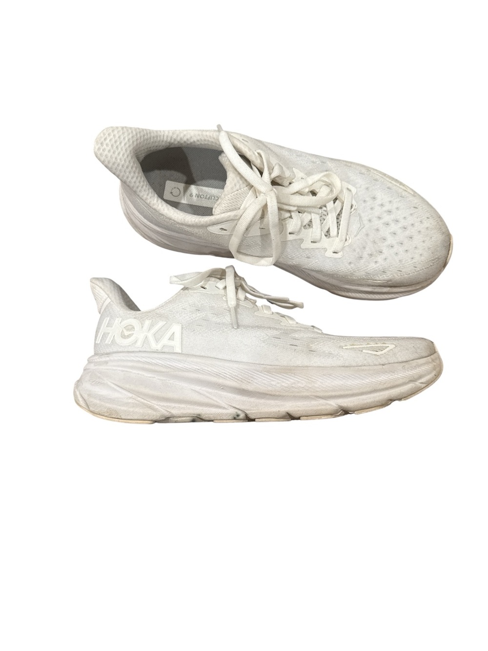 Hoka Clifton 9 White Women's Cushioned Running Shoes
